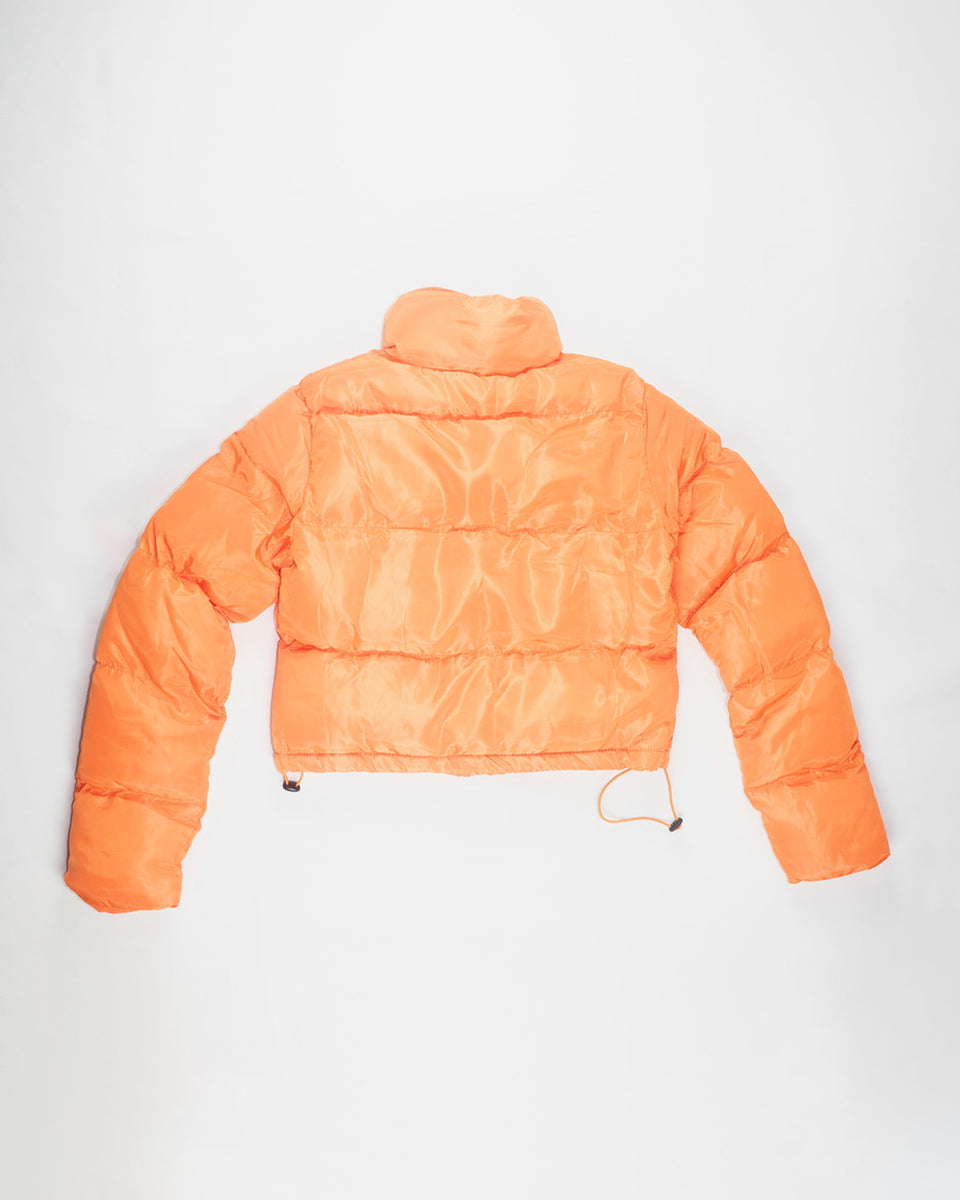 Ladies orange puffer jacket sale